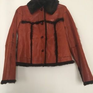 Brandon Thomas rabbit leather jacket Size S